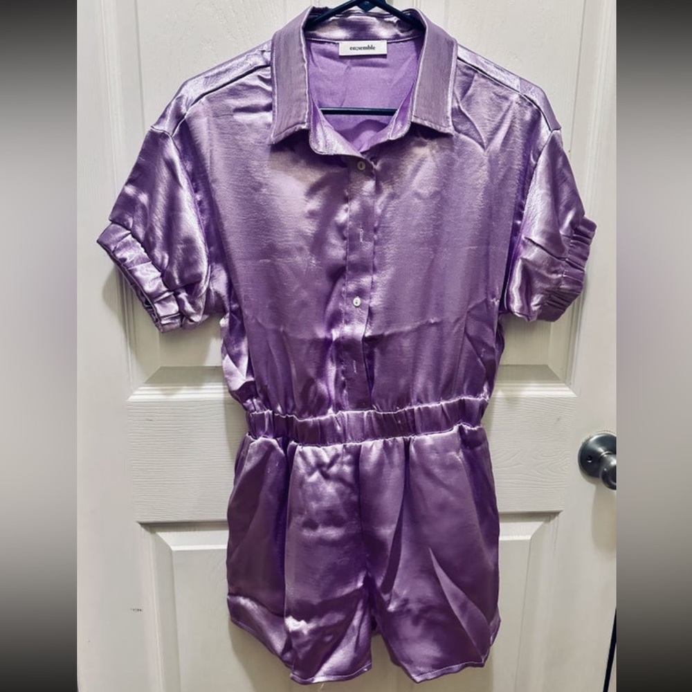 Glossy Satin Elasticated Waist Romper